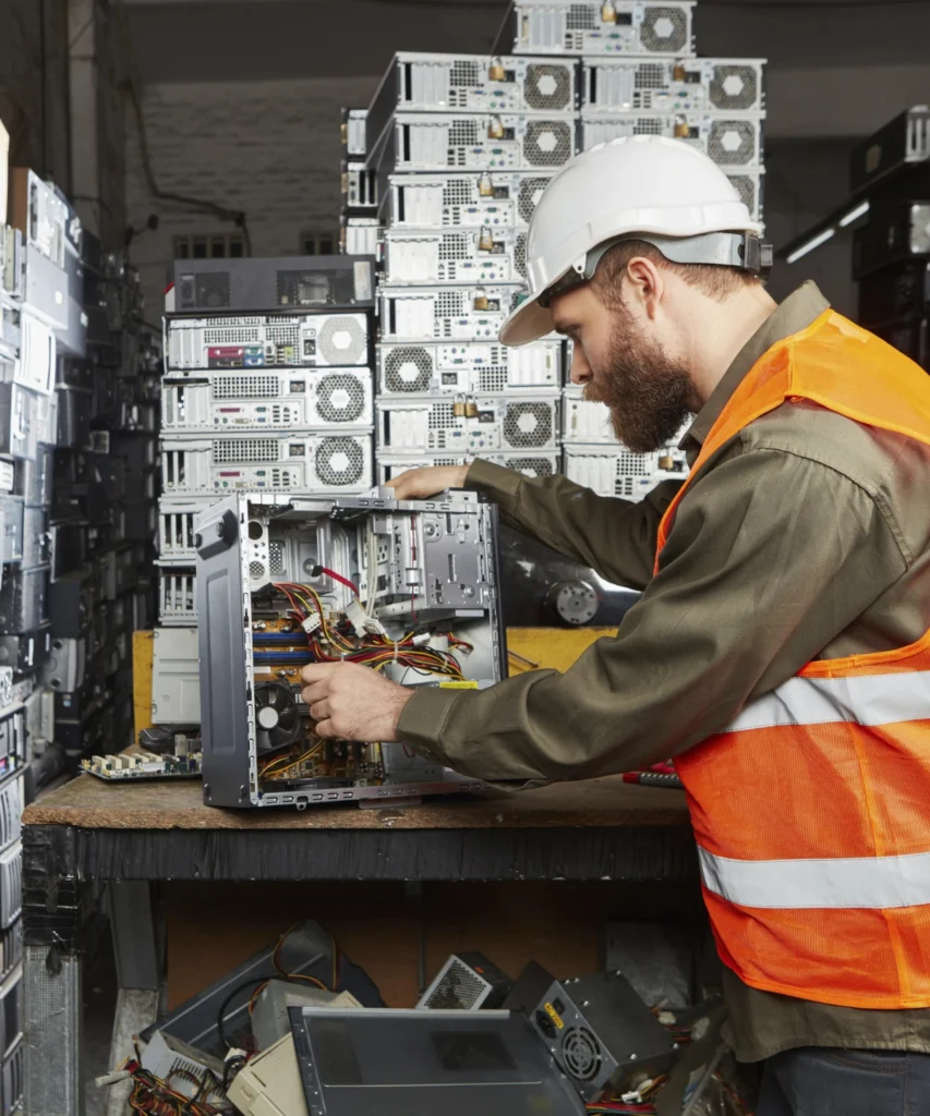 R2 team member doing data destruction