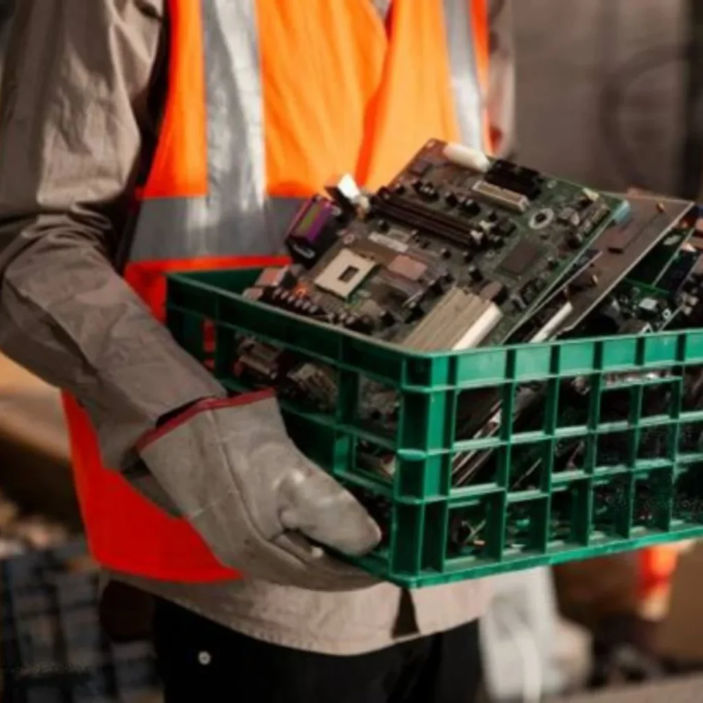 e-waste being transported at event